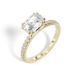 East-West Oval Diamond Engagement Ring